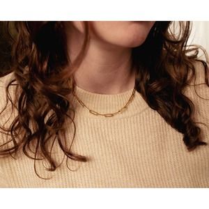 Remi 14k Gold Plated Over Stainless Steel Paperclip Necklace